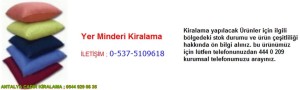 antalya kare yer minderi kiralama iletişim ; 0544 929 08 35